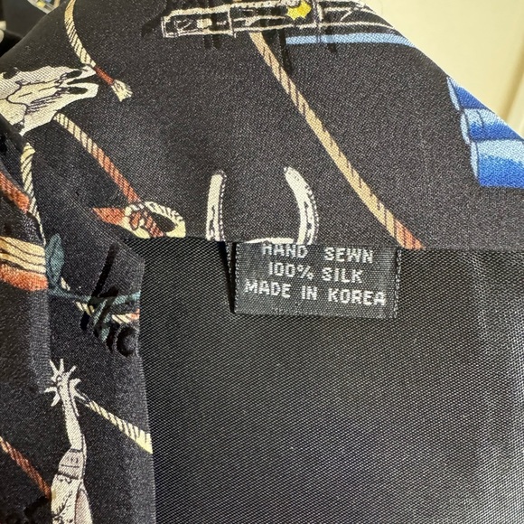 Nicole Miller Men's Black Cowboy Texas Tie 1996 100% Silk Hand Sewn‎ - Picture 7 of 8